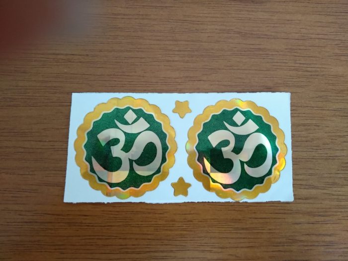 Par de adesivos do OM metalizados (verde)