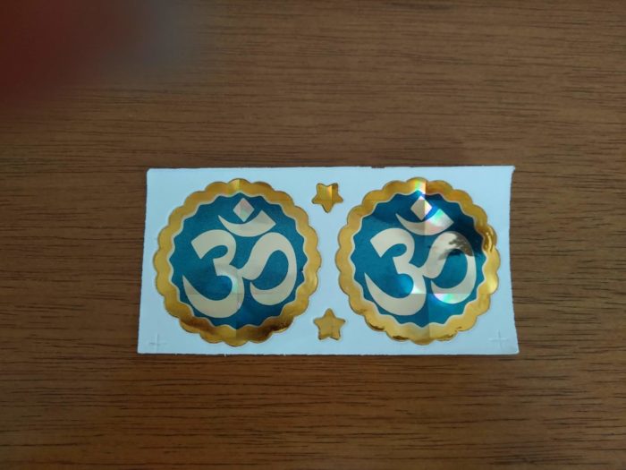 Par de adesivos do OM metalizados (azul)