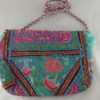 Bolsa indiana banjara 100% bordada a mão turquesa