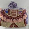 Bolsa indiana banjara 100% bordada a mão rosa