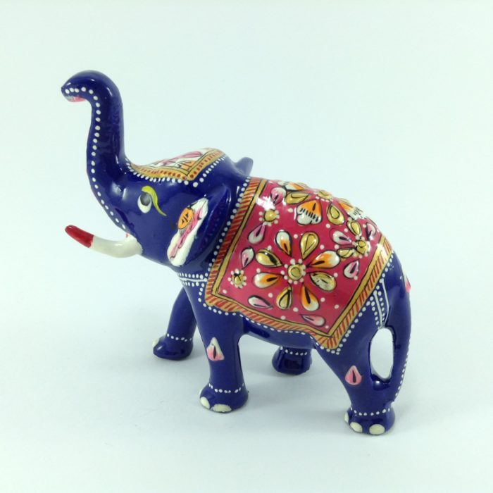 Elefante de metal esmaltado com técnica cloisonné