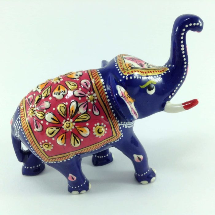 Elefante de metal esmaltado com técnica cloisonné