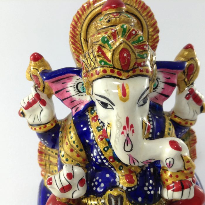 Ganesha de metal esmaltado com técnica cloisonné