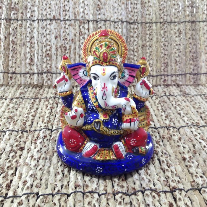 Ganesha de metal esmaltado com técnica cloisonné