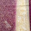 Sari indiano com estampa de pavões e arabescos - Tie Dye vinho e bege