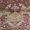 Sari indiano com estampa de pavões e arabescos - Tie Dye vinho e bege