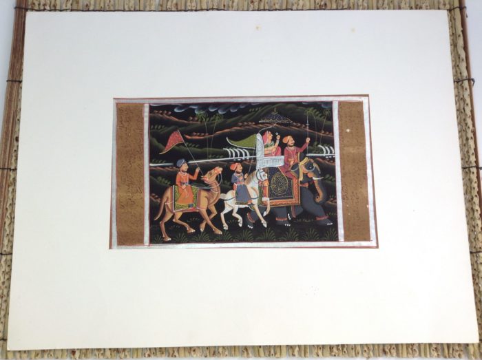 Pintura Rajasthani em papel - montaria