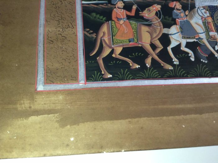 Pintura Rajasthani em papel - montaria