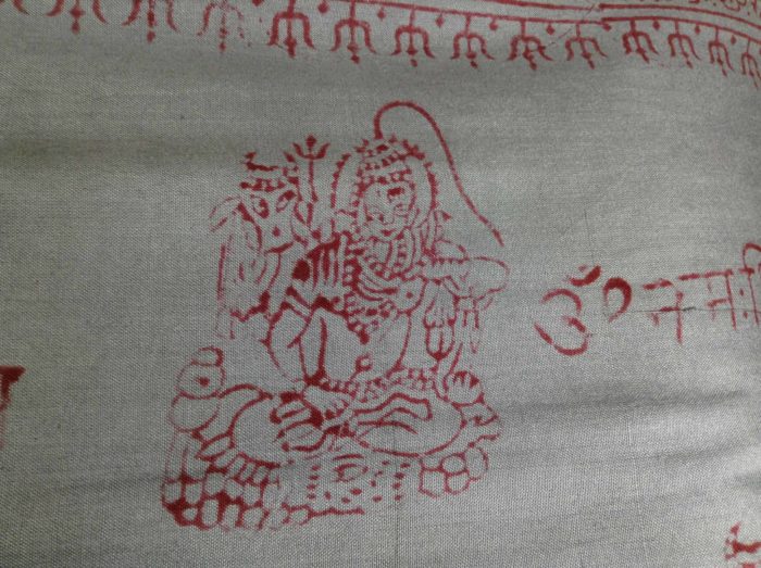 Chadar (manto de oração) indiano - estampa de Krishna