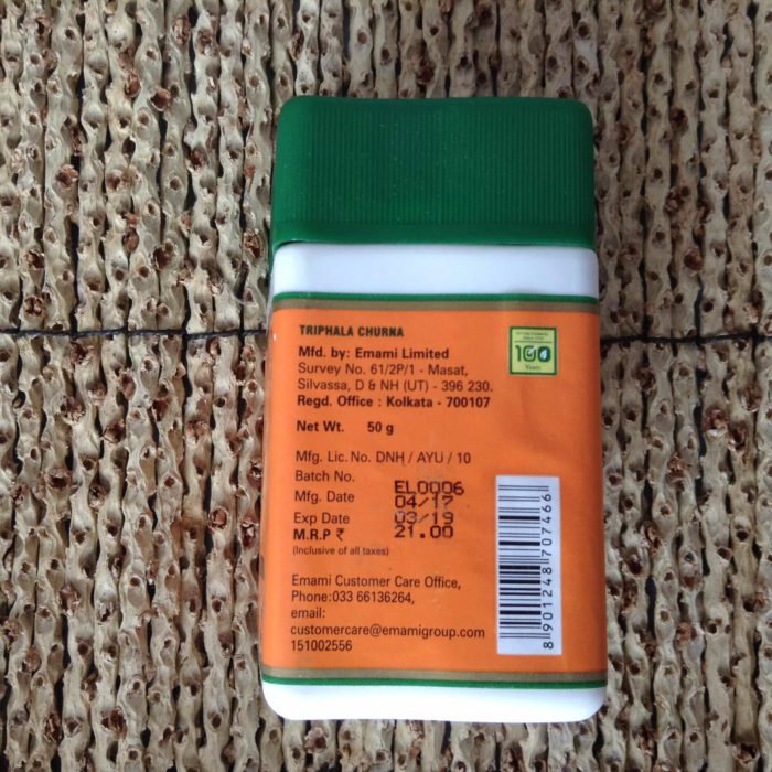 Kit Triphala Churna (pó) Zandu - Suplemento e Antioxidante Ayurvédico (150g)