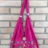 Bolsa indiana estilo saco com bordado de elefante (cor pink)