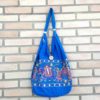 Bolsa indiana estilo saco com bordado de elefante (cor azul)