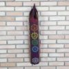 Porta mat indiano para Yoga 7 chakras bordados a mão (marrom)