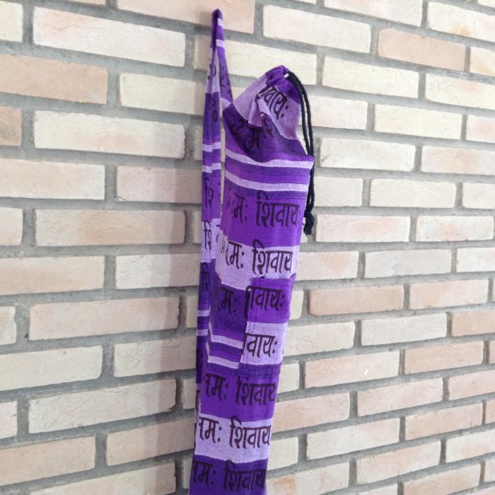 Porta mat indiano para Yoga -  estampa de OM (tons de púrpura)