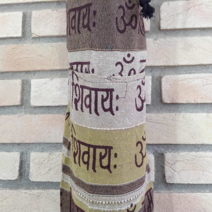 Porta mat indiano para Yoga -  estampa de OM (tons terrosos)