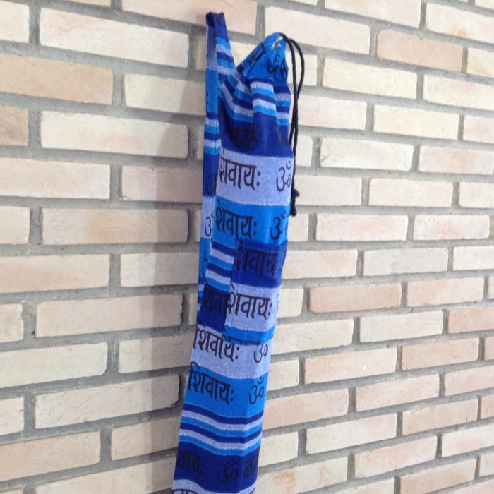 Porta mat indiano para Yoga -  estampa de OM (tons de azul)