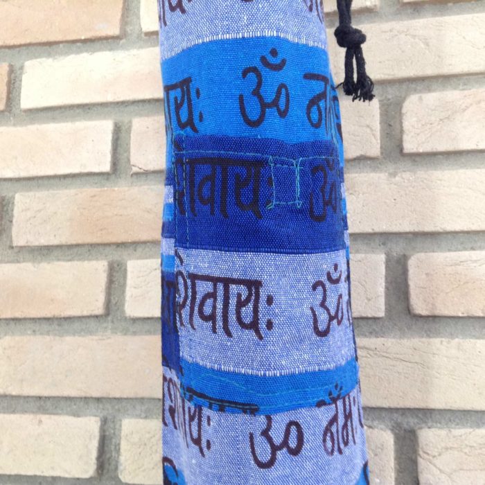 Porta mat indiano para Yoga -  estampa de OM (tons de azul)