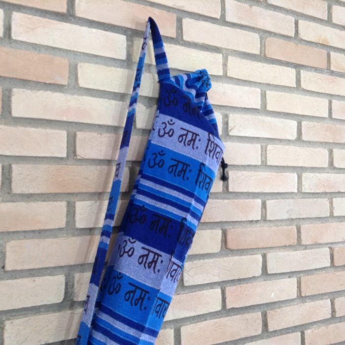Porta mat indiano para Yoga -  estampa de OM (tons de azul)