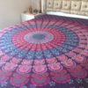 Panô indiano de algodão - Estampa de mandala floral cores quentes  (225 cm x 200 cm)