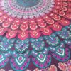 Panô indiano de algodão - Estampa de mandala floral cores quentes  (225 cm x 200 cm)