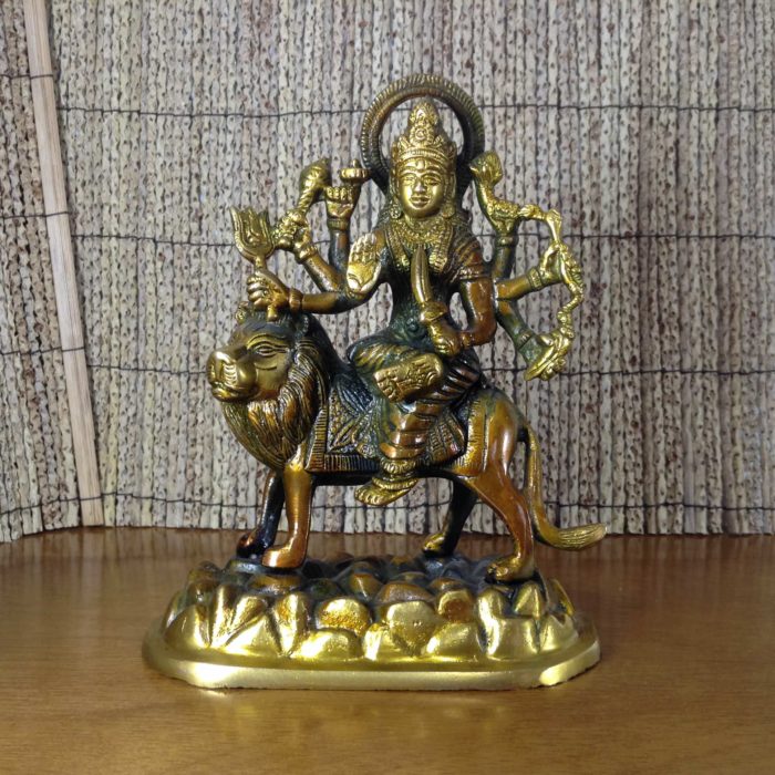Deusa hindu Durga de bronze (19 cm de altura)