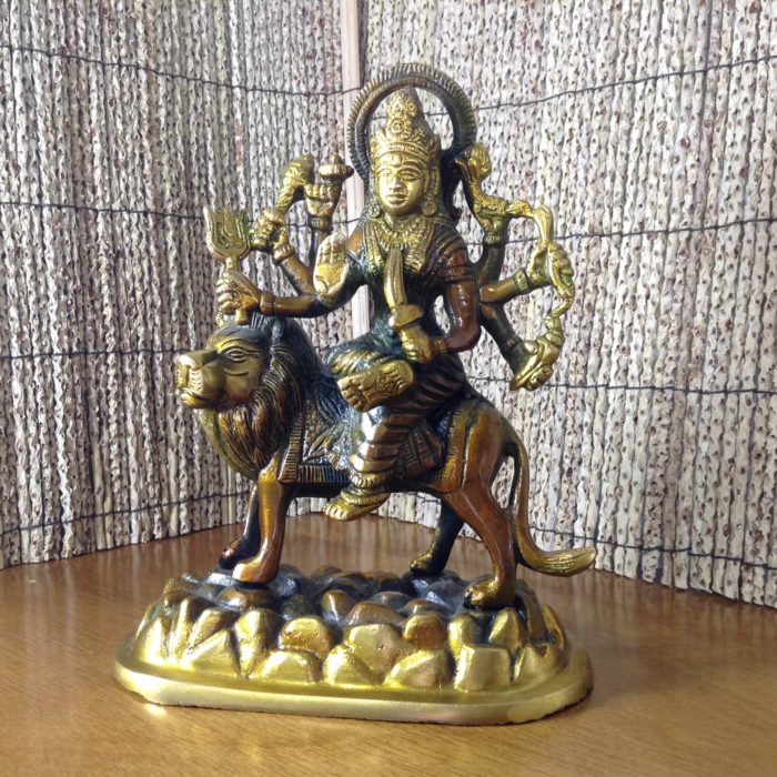 Deusa hindu Durga de bronze (19 cm de altura)