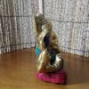 Estátua de Ganesha em bronze com pedras naturais embutidas (12 cm)