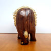 Elefante indiano de madeira com incrustações douradas 16 cm