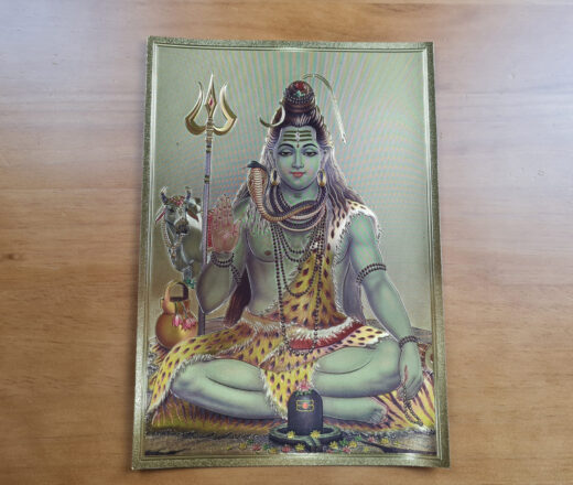 lâmina decorativa de Shiva, dourada, fabricada na Índia