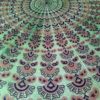 IMG_20180426_123916 Panô indiano de algodão - Estampa de mandala floral verde (2.30 m x 2.10 m)