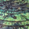 Panô indiano de algodão - Estampa de mandala e elefantes em Tie Dye (2.30 m x 2.10 m)