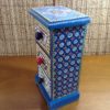 Mini gaveteiro indiano de madeira com detalhes em cerâmica - 26 cm