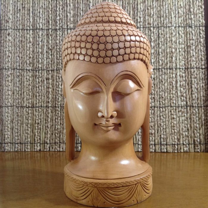 Busto de Buda em madeira maciça (20 cm)