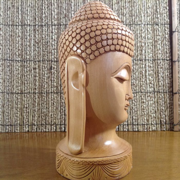 Busto de Buda em madeira maciça (20 cm)
