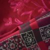 Pashimina de cashmere com bordados florais (100% artesanal) - Vermelho