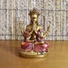 Lakshmi em estátua resinada (dourada e vermelha)