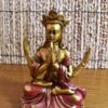 Lakshmi em estátua resinada (dourada e vermelha)
