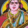 Painel grande clássico de deidade hindu - Saraswati