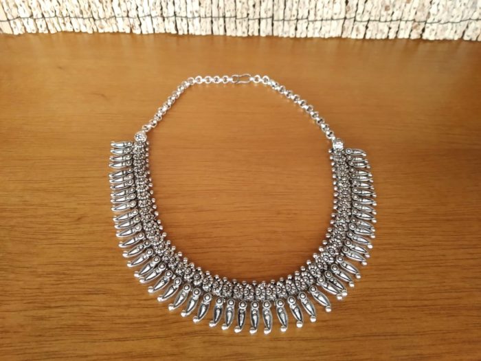 Colar indiano de prata alemã estilo tribal