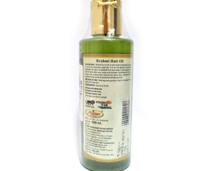 Óleo herbal capilar Khadi India para caspa e queda Brahmi (200ml)