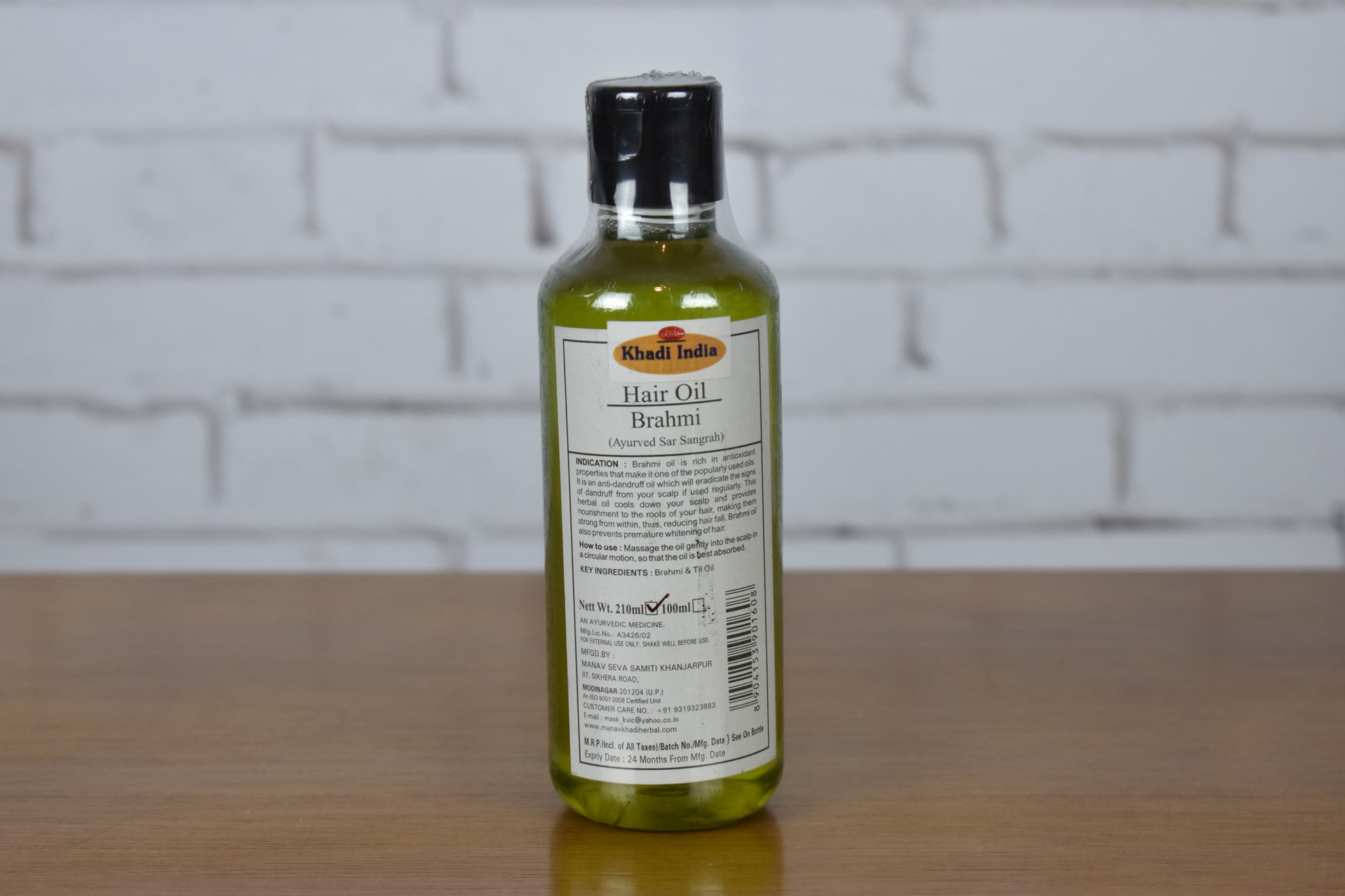 Óleo herbal capilar Khadi India para caspa e queda - Brahmi