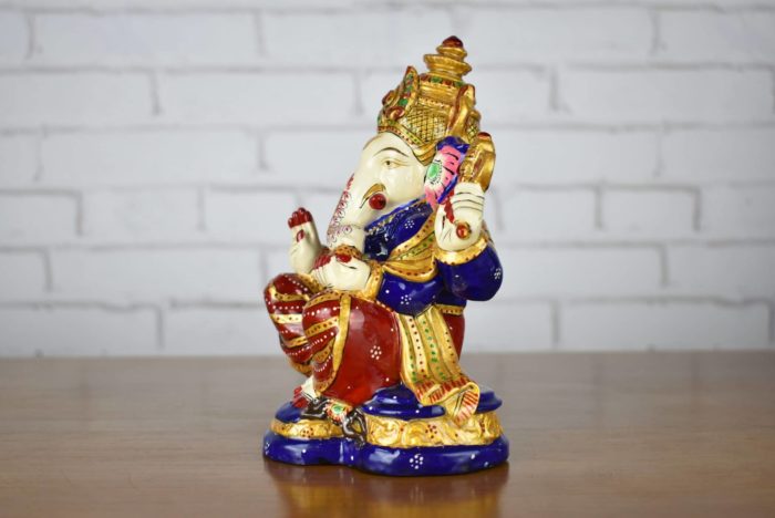 Estátua de Ganesha com técnica cloisonné 17 cm