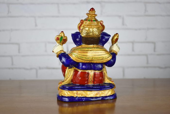 Estátua de Ganesha com técnica cloisonné 17 cm