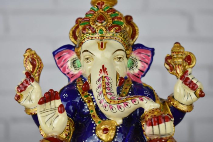 Estátua de Ganesha com técnica cloisonné 17 cm