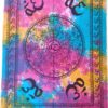 Painel de tecido de Mandala de OM com técnica Batik