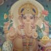 Folha laminada dourada para enquadrar e pendurar - Ganesha II (40 x 31 cm)
