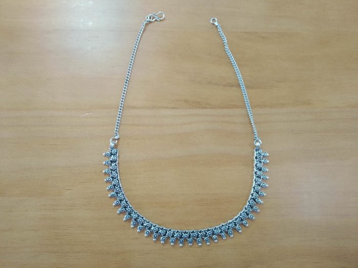 Colar indiano de prata alemã estilo tribal slim II