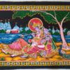 Painel grande clássico de deidade hindu paisagem - Radha e Krishna