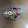 Elefante indiano de madeira pintado a mão azul e dourado