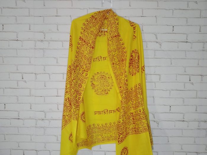 Chadar indiano (manto de oração) de Shiva Nataraja - amarelo